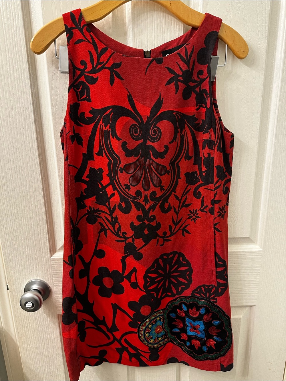 Desigual Red and Black Patterned Dress